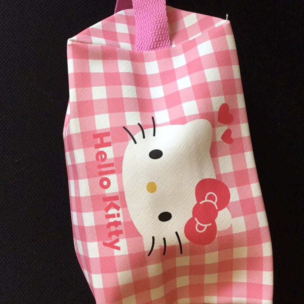 Hello Kitty Pink Gingham Pouch with Bow Accent